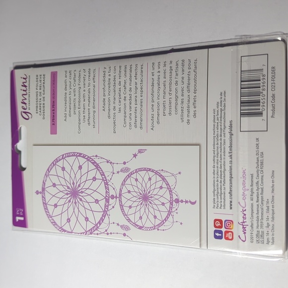Crafter's Companion Dreamcatcher Embossing Folder New - Picture 2 of 3